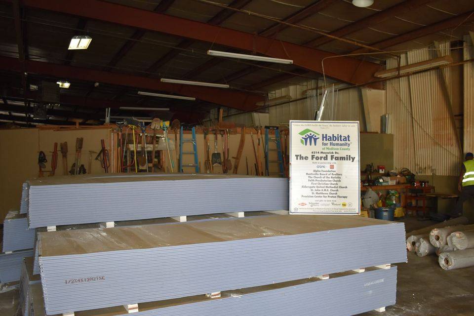 Part of the drywall donation